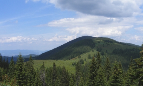 Widok na Romankę z Hali Rysianka Widok na Romankę z Hali Rysianka